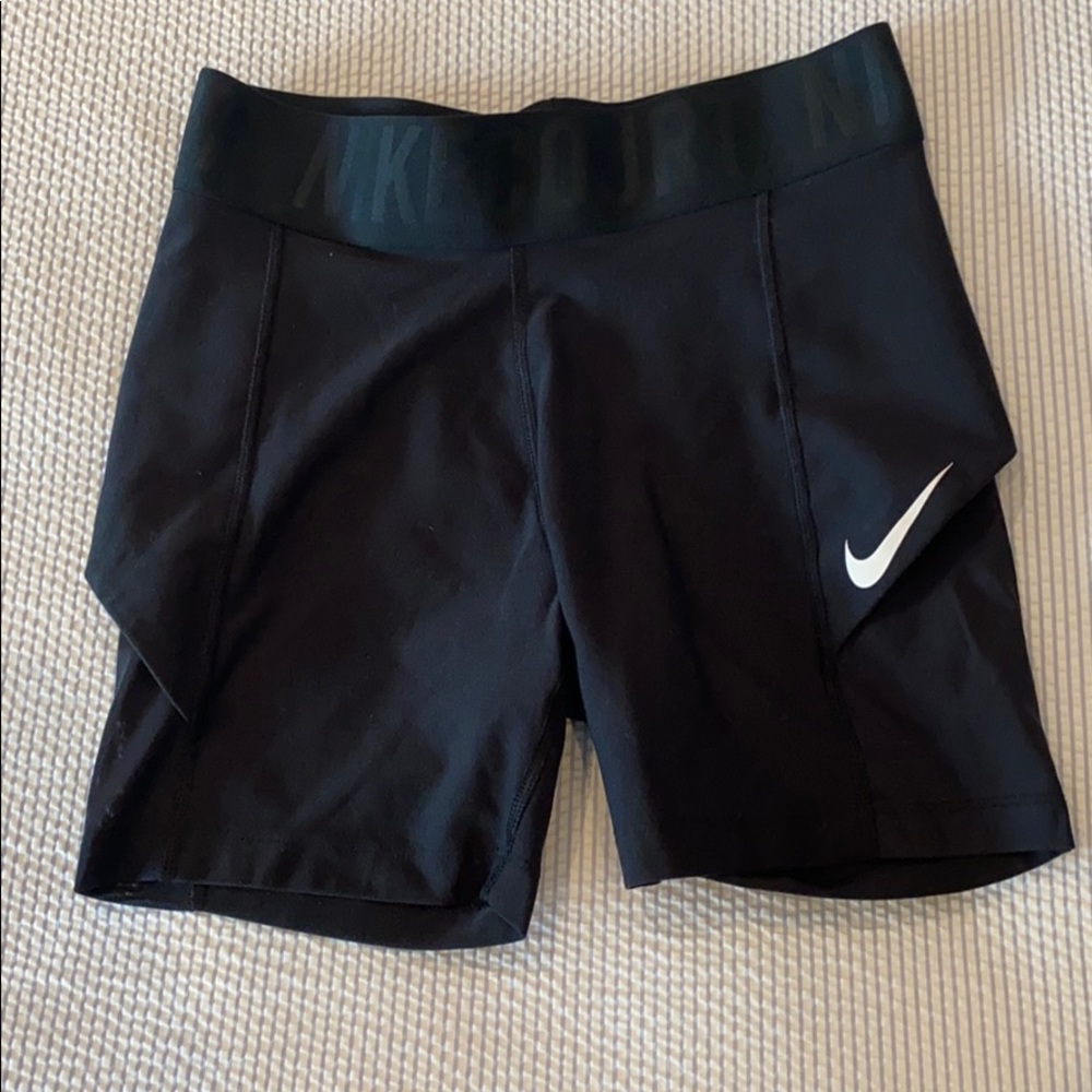 Nike Pro Court Black Spandex Biker Shorts w Mesh